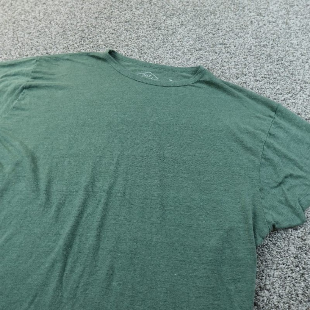 Alex Crane Shirt Mens XL Green Linen Short Sleeve Crewneck Casual Tee Portugal